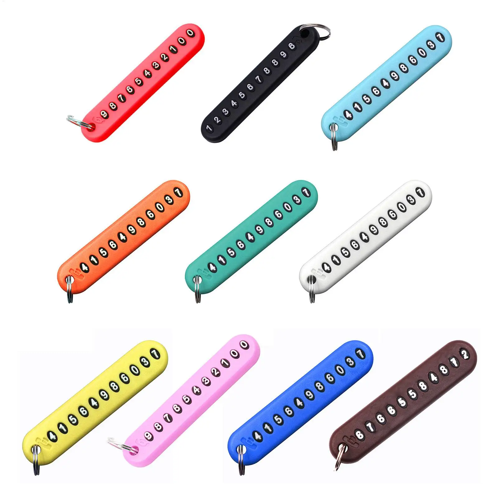 Anti-Lost Phone Number Plate Car Keychain Pendant Auto Vehicle Card Keyring Key Chain Unisex Car Accessories