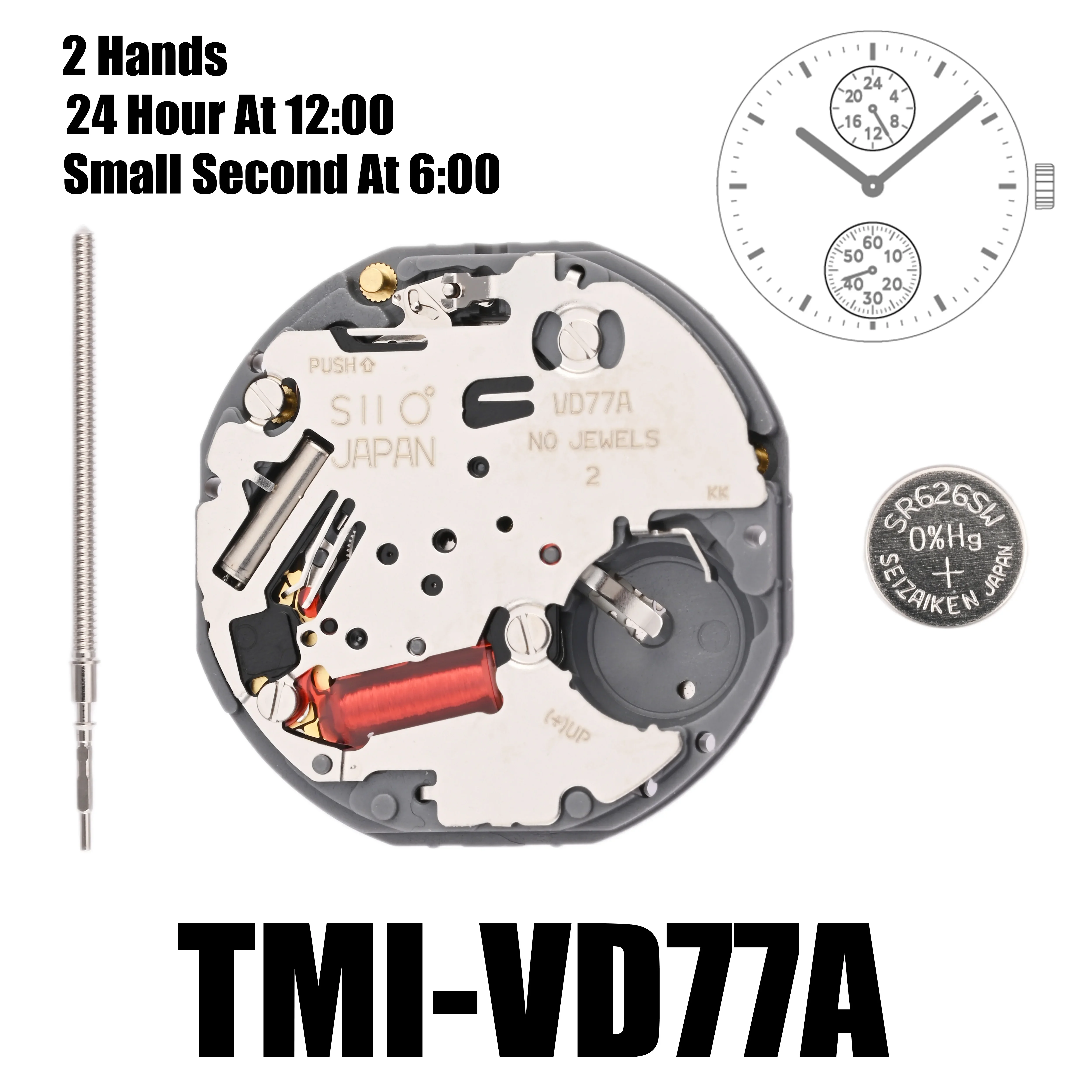 Vd77 Beweging Tmi Vd77 Beweging 2 Handen Multi-Eye Movement Multi-Eye (Dag, Datum, 24 Uur, Kleine Sec) Grootte: 10 ½ Met Hoogte: 3.45Mm