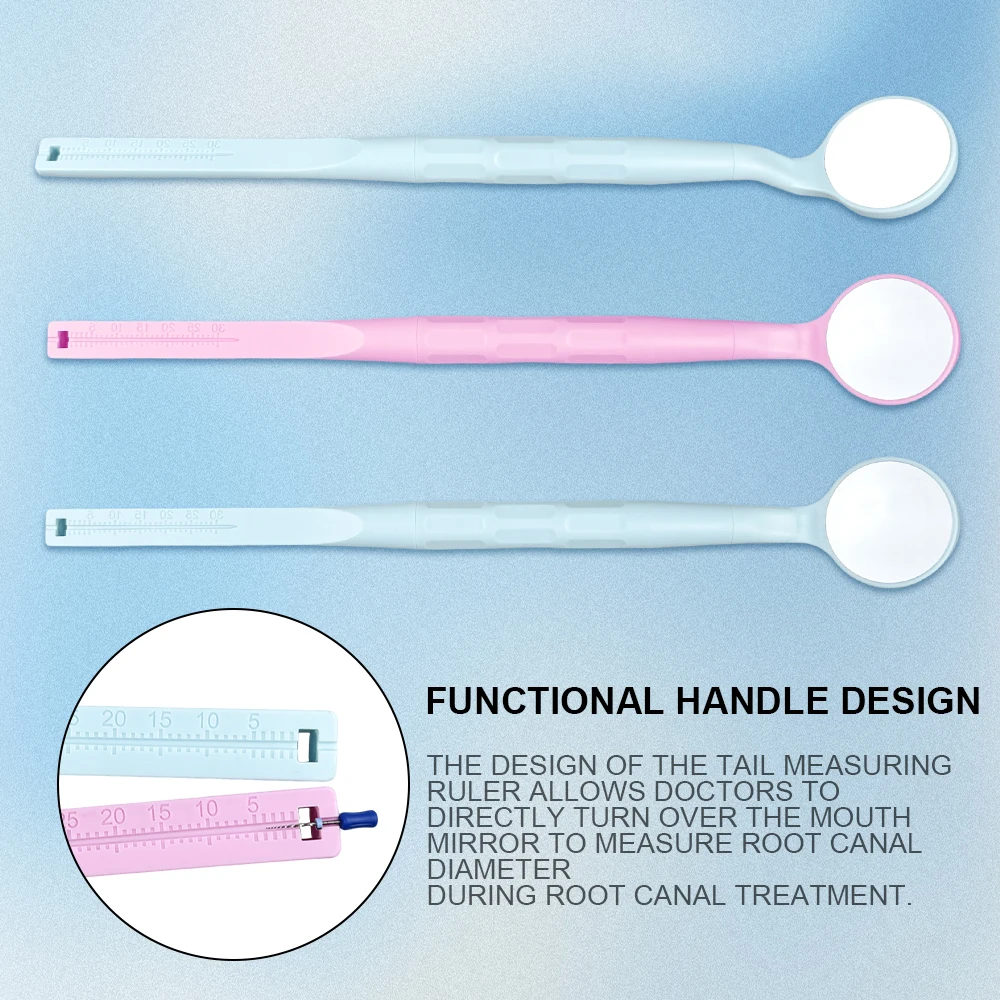 Dental Plush Toy Accessories Double-sided Large Oral Exam Reflector Mirror belt measuring table for Kid Learning Tool