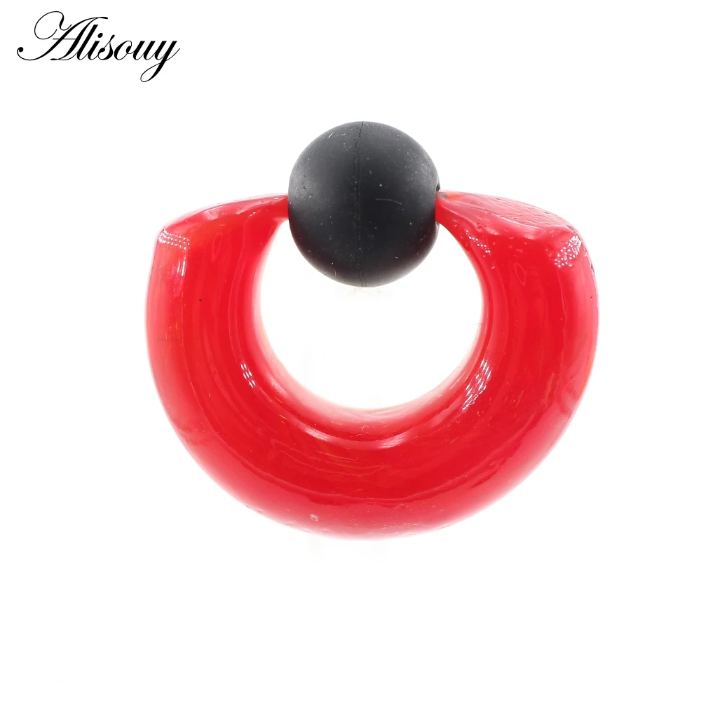 Alisouy 2PCS Glass Captive Ear Plugs Tunnel Expander Tragus Hoop Earrings Nose Nipple Ring Septum Clickers Piercing Body Jewelry