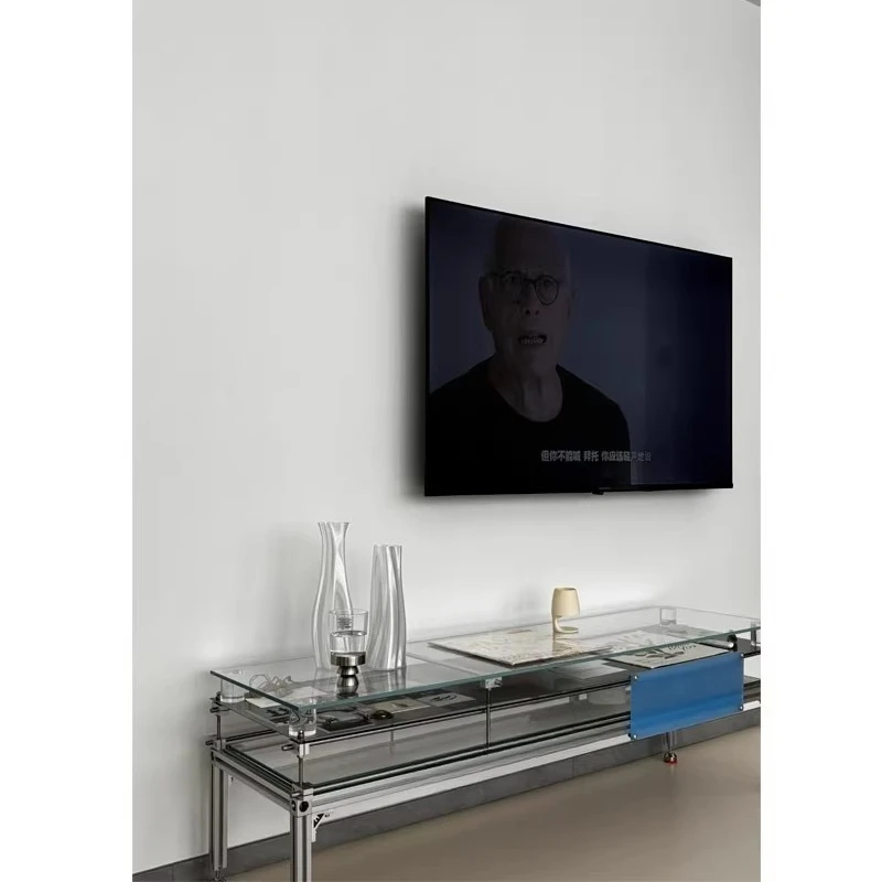 Aluminum Glass Optical Axis Cabinet Stainless Steel Optical Axis Shelf Floor to Floor Multi-layer Storage Rack