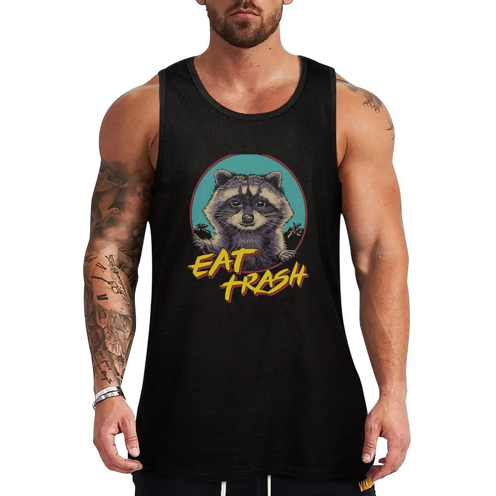 Eat Trash Tank Top sleeveless tshirts for men Men's fitness t-shirt