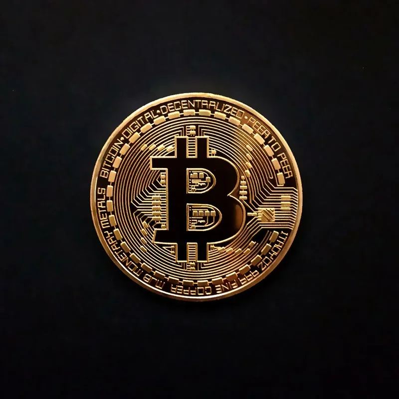 BTC Art Creative Coins Metal 1PCS Gift Plated Gold Bitcoints