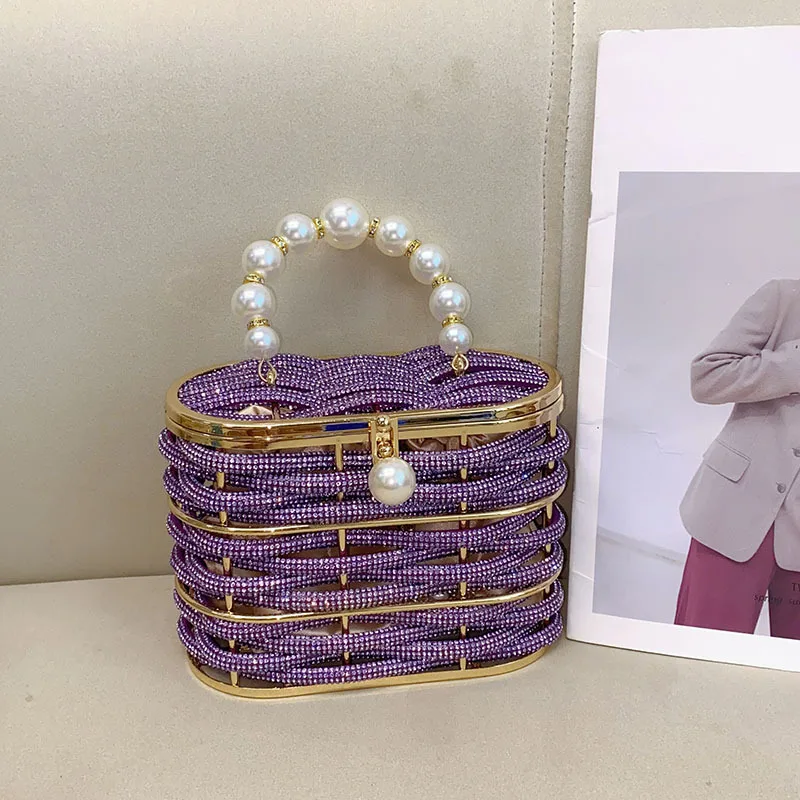 

Французская фея, тяжелая промышленность, металлическое ведро с бриллиантами, банкетная клетка со стразами, жемчужная корзина для овощей, клатч, сумка-мессенджер