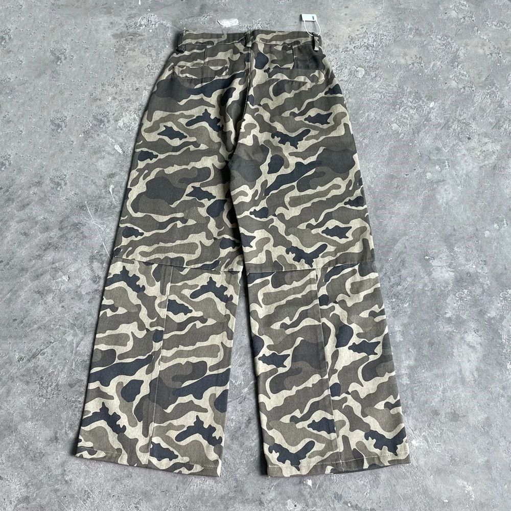 Yao888 Casual Camouflage Trousers Streetwear Oversize Pants HipHop High Street Cleanfit Men Bottoms Cargo Pants For Men Unisex