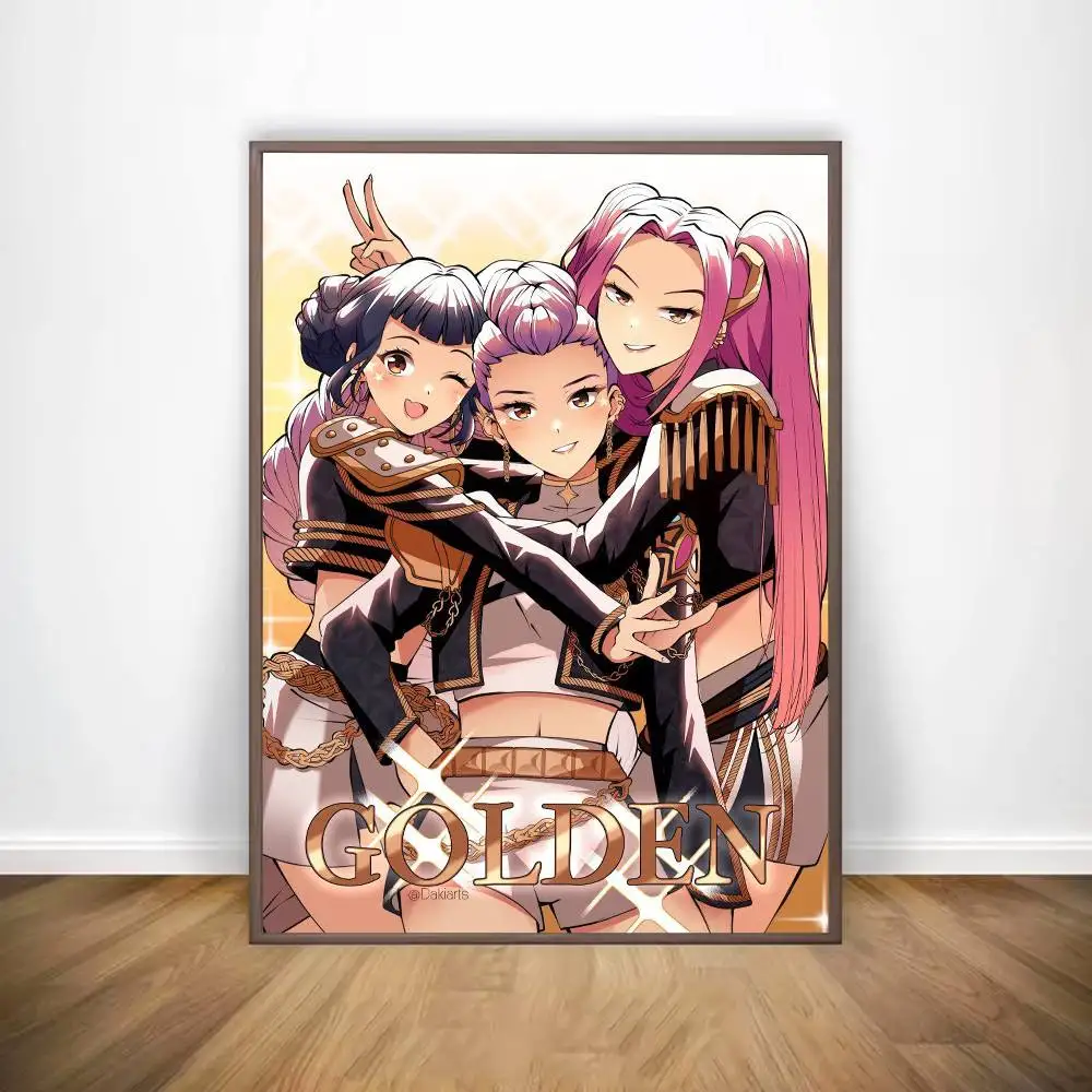 فيلم KPop D-Demon H-Hunters ملصق معرض يطبع ذاتية اللصق ديكور المنزل الديكور صور مطبوعة للحوائط غرفة المعيشة