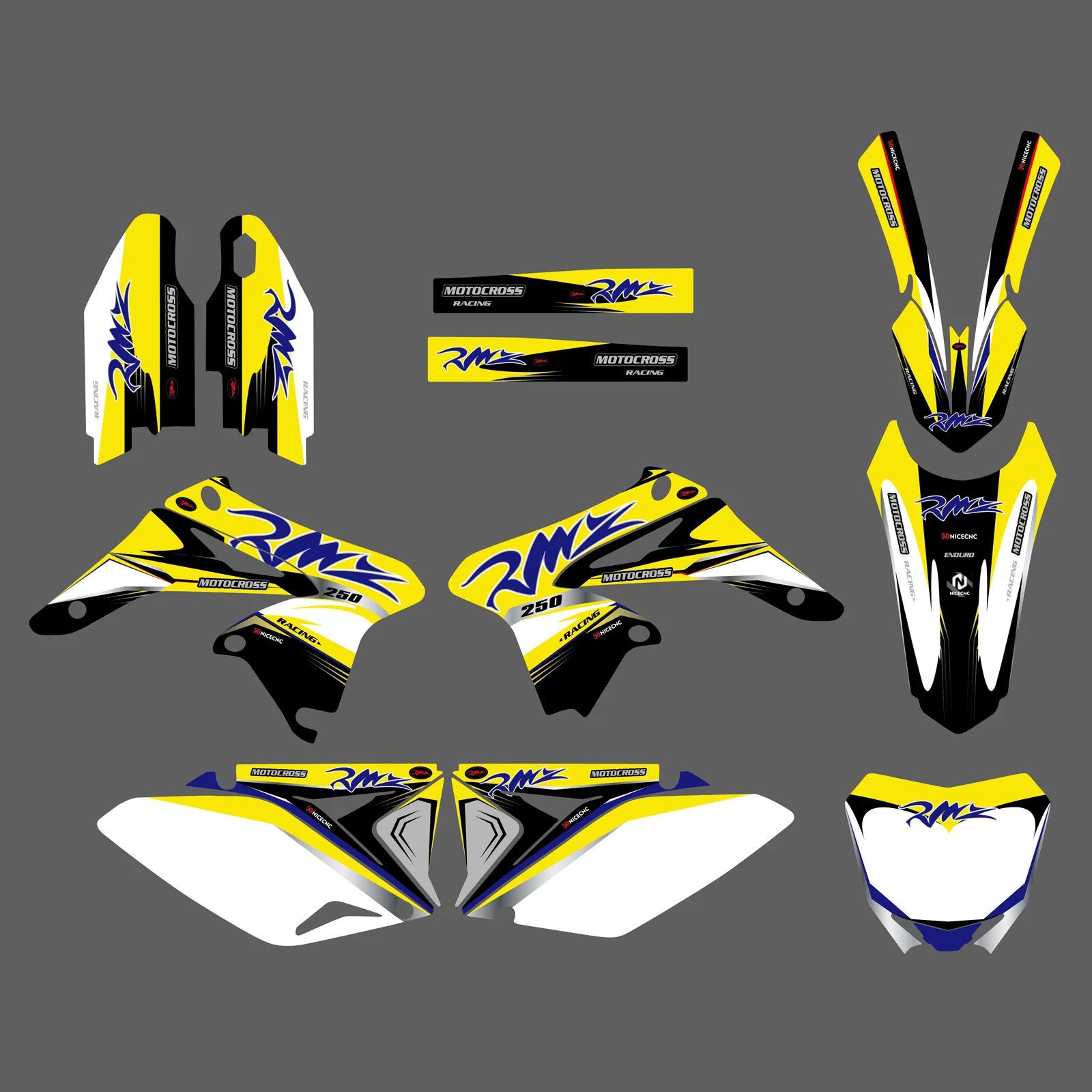 

For Suzuki RMZ 250 RM-Z 250 2010-2018 2017 2016 2015 2014 Motorcycle Fairing Graphics Background Decals Sticker Kit Customize