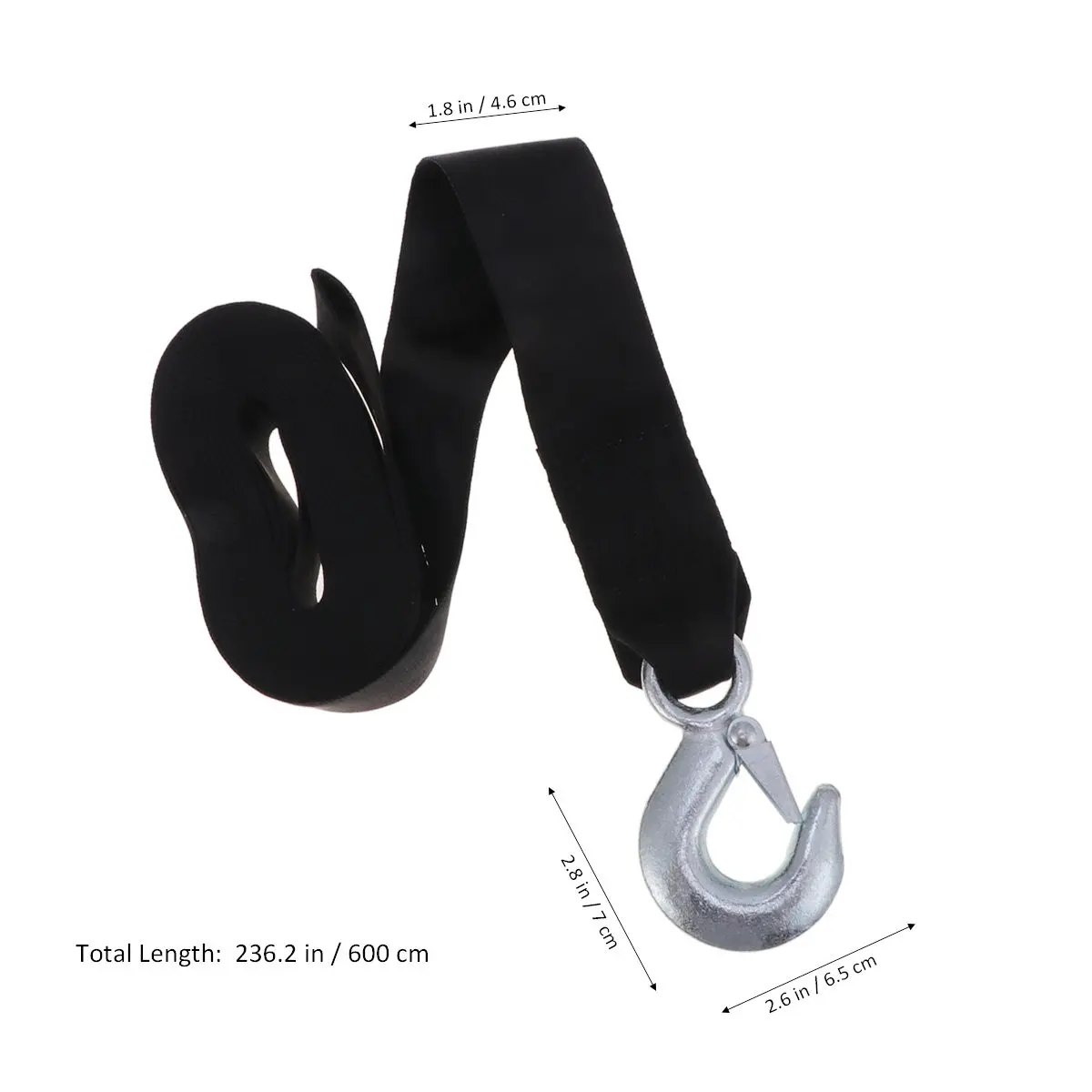 1Set Strong Car Trailer Rope 6m Durable Nylon Winch Rope Tow Strap Snap Hook Suv Truck Emergency Use Nylon Car Trailer