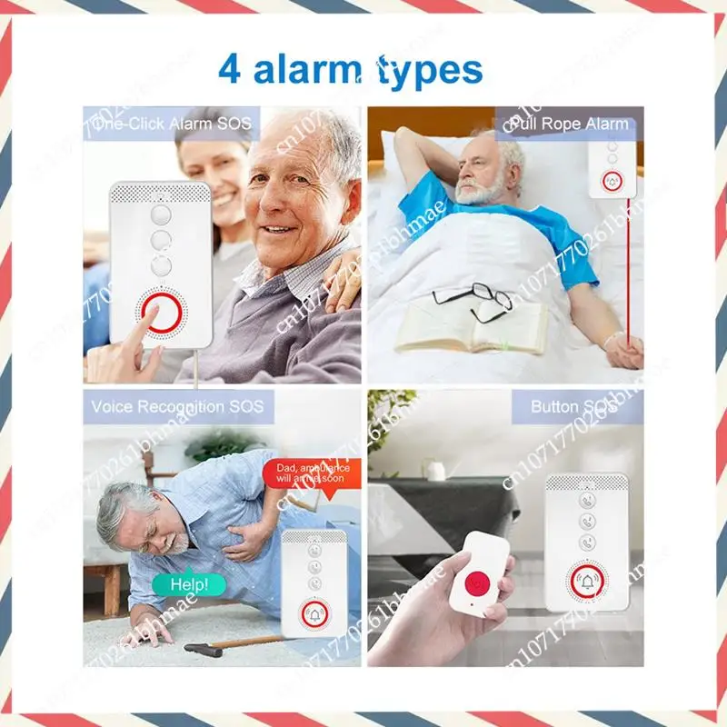 -A21Z Equipo de ayuda de emergencia 4G 433MHZ SOS Rescate oportuno Hogar de enfermería Retirement Hogar Enchufe de la UE