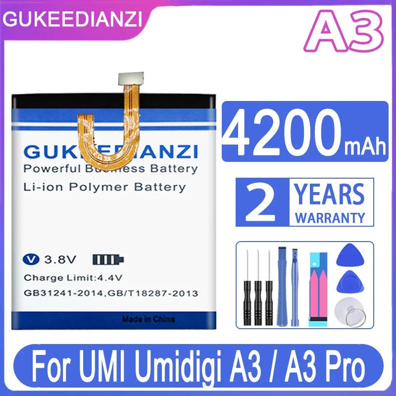 

GUKEEDIANZI Replacement Battery 4200mAh For UMI Umidigi A3 / A3 Pro A3Pro