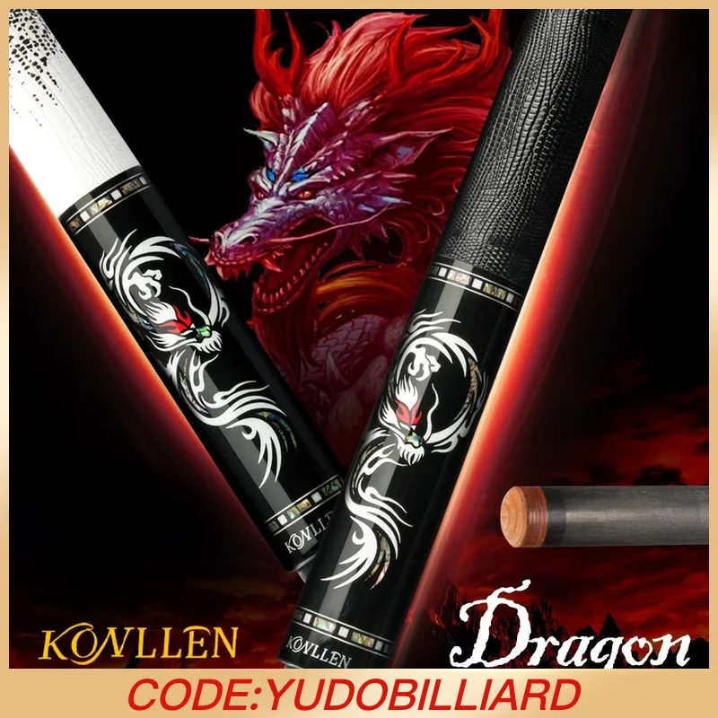 

KONLLEN AING Carbon Fiber Pool Cue Stick with 12.5mm Tip Abalone Shell Inlay 3/8*8 Pin and extension for Billiard Cue Sticks