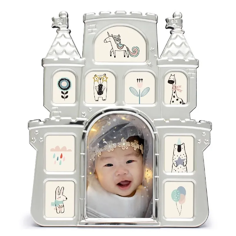 Imagem -03 - Metal Photo Frame para Decoração de Casa Bonito Castelo de Prata Primeiro Ano Bebê Beleza Criativos Casamento Presente de Aniversário Fg764