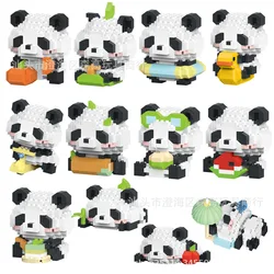 Panda Micro Building Block Constructor Set Chinese Assembly Bricks Home Decoration Toy for Children 6 To 12 Year Girl Sets Gifts