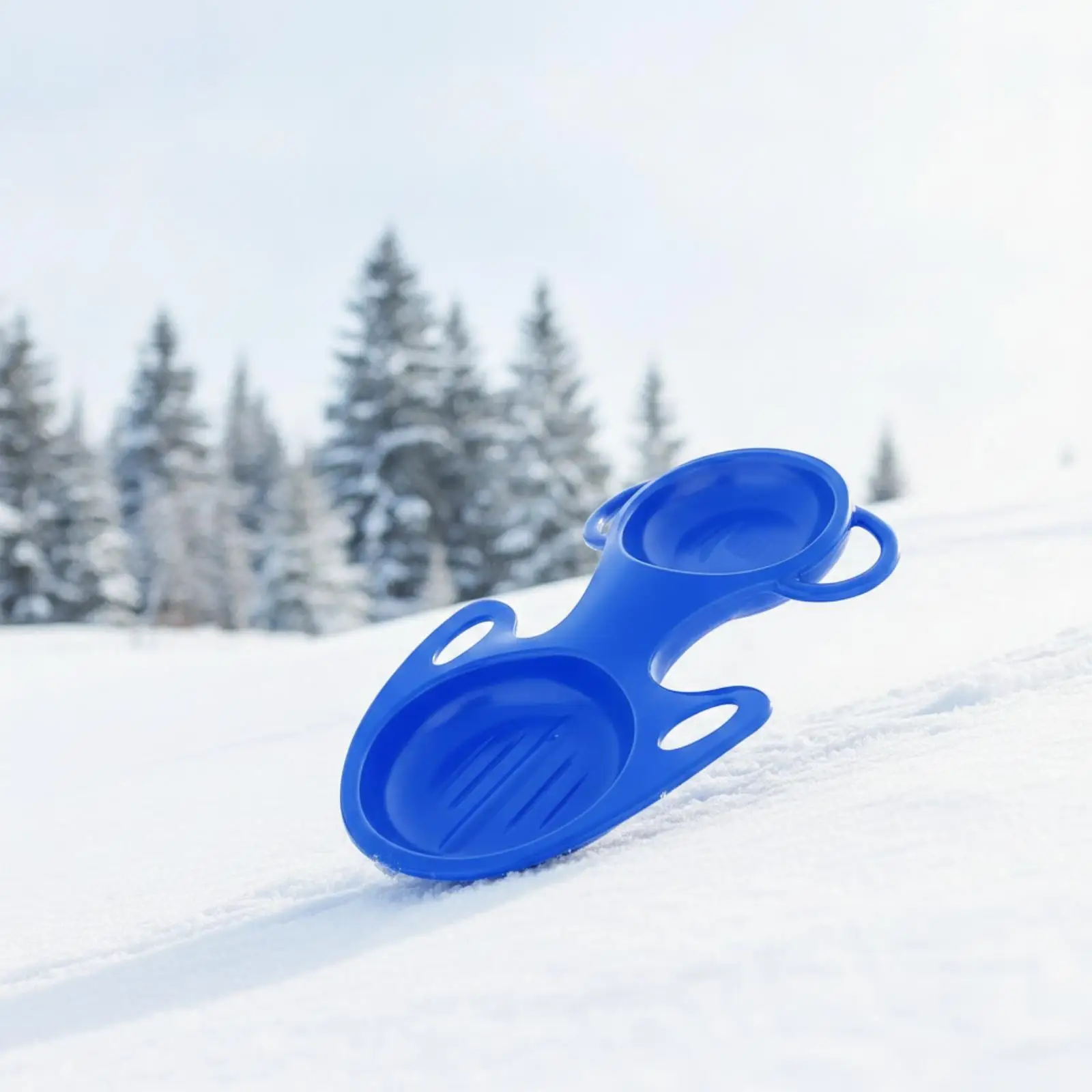 Two-Person Snow Sled Lightweight Sled with Handles Molded for Sledding, Families