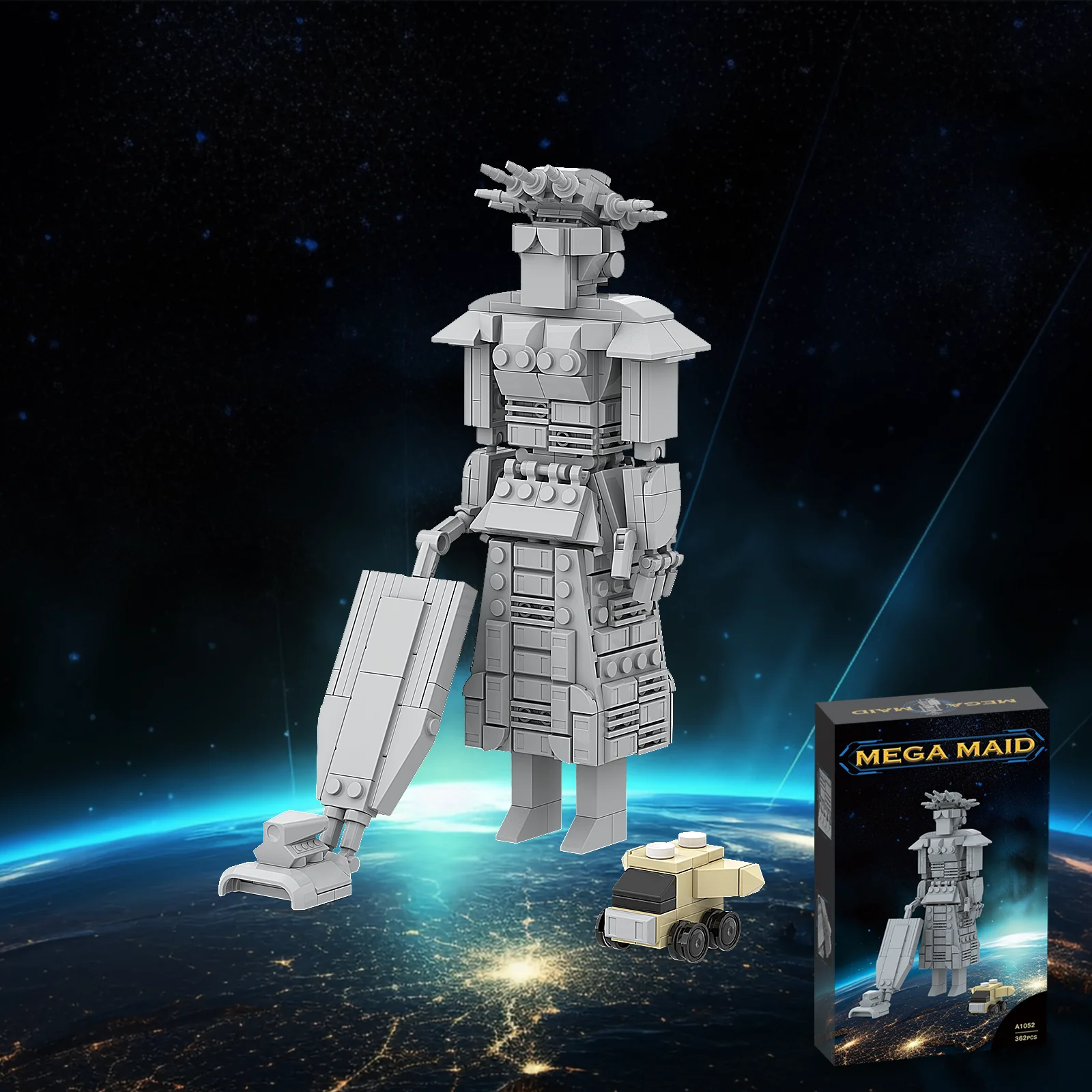 Gobricks MOC Spaceballs Mega Maid Model Bricks Creative Design Space Building Blocks Set Educational Toys For Kid Birthday Gift