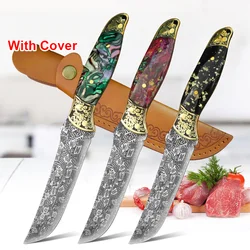 Damascus Steel Kitchen Knife Meat Cleaver Boning Knife Full Tang Handmade Forged Knife Multi-purpose Cooking Chef Knife