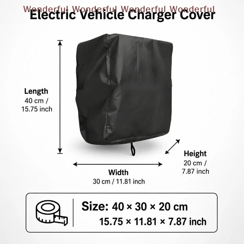 EV Charging Post Protective Cover Waterproof Drawstring Bottom Tear Resistant 1PC for Outdoor Long Term Use