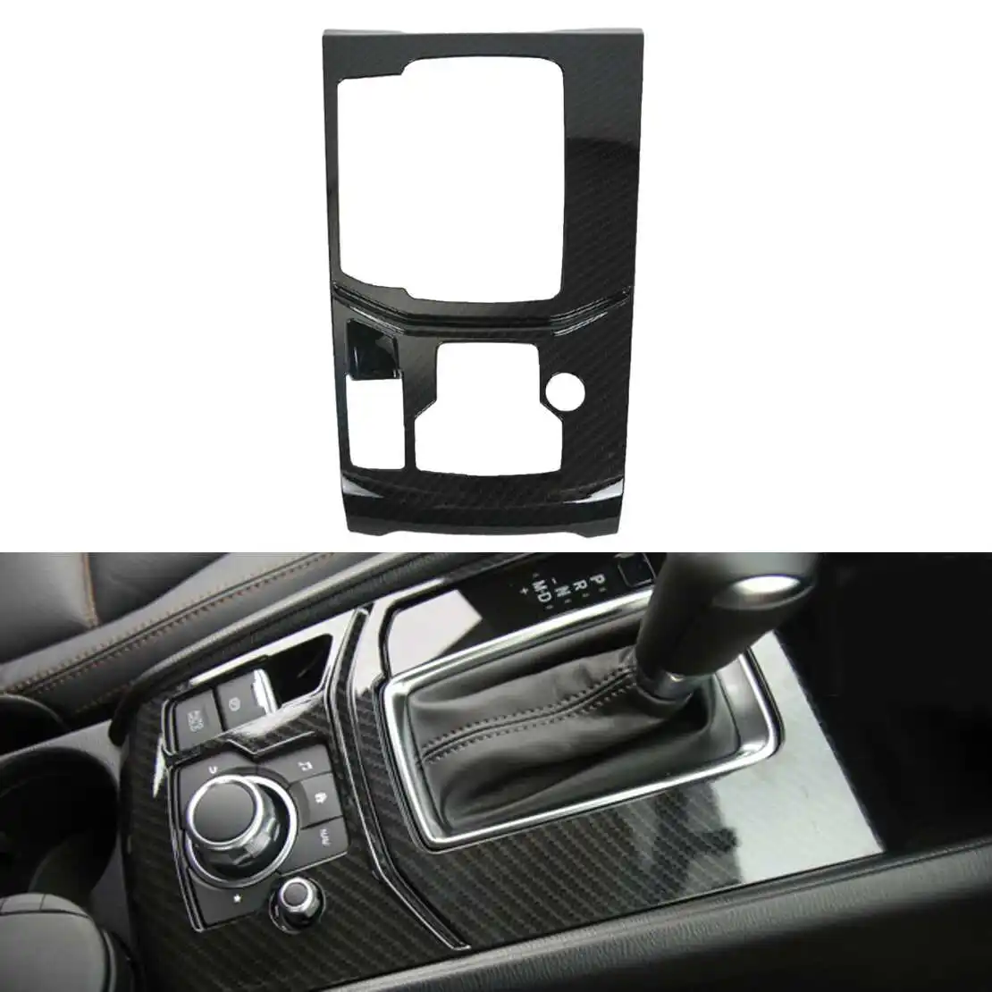 

Central Console Gear Shift Panel Cover Trim Fit for Mazda CX-5 KF 2017 2018 2019 2020 2021 2022-2024 Black Carbon Fiber Style