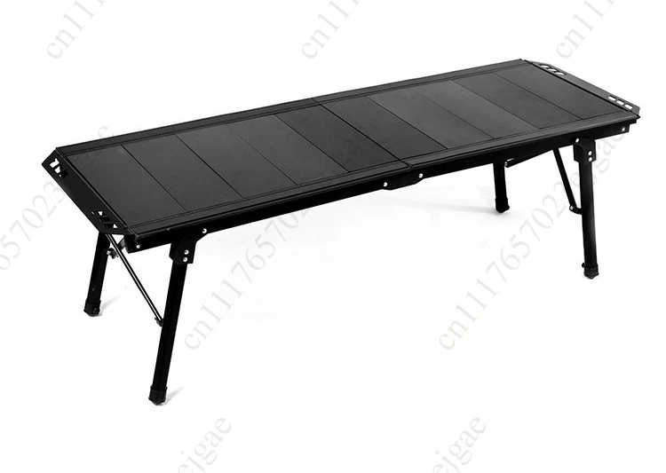 Adjustable Height Folding Camping Table - Aluminum Alloy Expandable Table for Outdoor Cooking and Dining