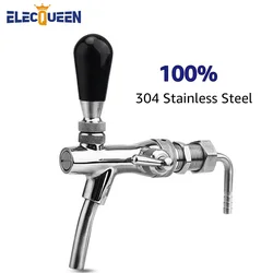 100% 304 Stainless Steel Beer Faucet, Italian Beer Taps with Short Shank,Adjustable flow control Premium Kegerator Tap Dispenser