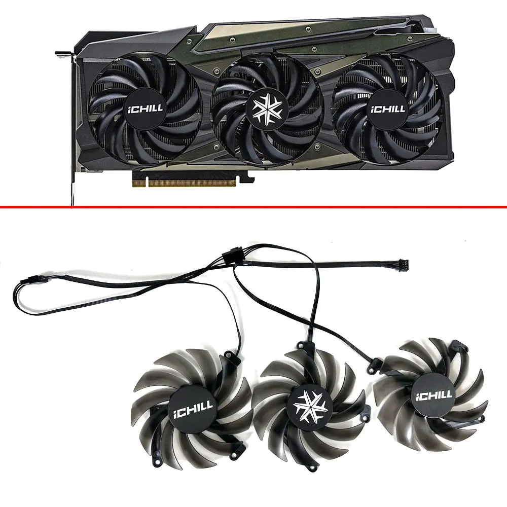 

New 85MM CF-12915S RTX3080 RTX3070 Video Fan For INNO3D RTX 3070 3070Ti 3080 3080Ti 3090 ICHILL X4 OC Graphics Card Cooling Fan