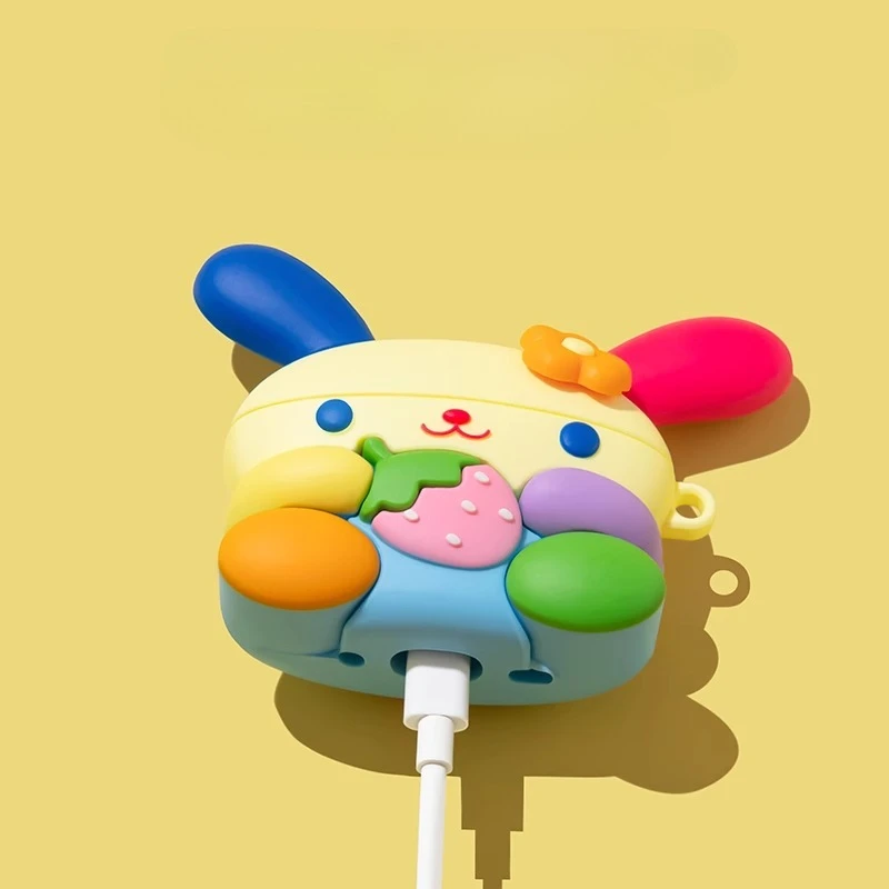 ل أبل AirPods 1 2 3 4 Pro 2 حافظة كارتون قوس قزح أرنب سماعة أذن من السيليكون حافظة واقية لصندوق سماعة AirPods #3