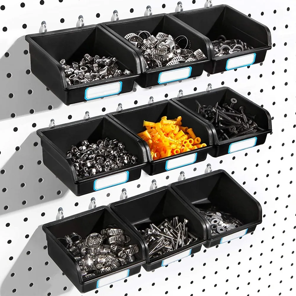 

PP Assortment Pegboard Bins Garage Workbench Pegboard Hooks Tools Storage Holder Office Workshop Organizing Accessories