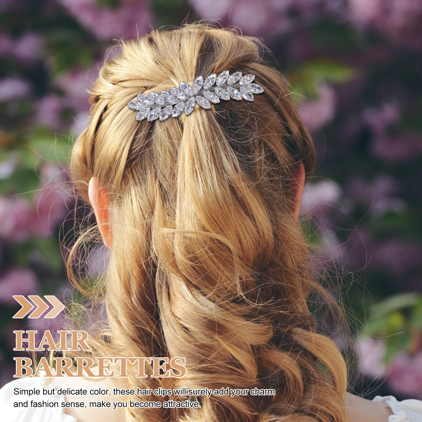 

Rhinestone Clamp Metal Hair Barrettes Girls Elegant Clips for Women Artificial Zircon Accessories Miss