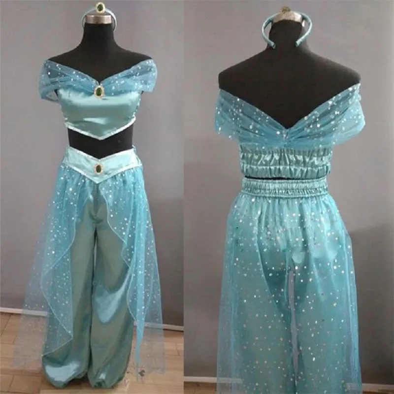 Disfraz de Cosplay de Aladdín para niña y adulto, conjunto de lámpara de jazmín, vestidos de princesa, danza del vientre, Halloween, carnaval, fiesta