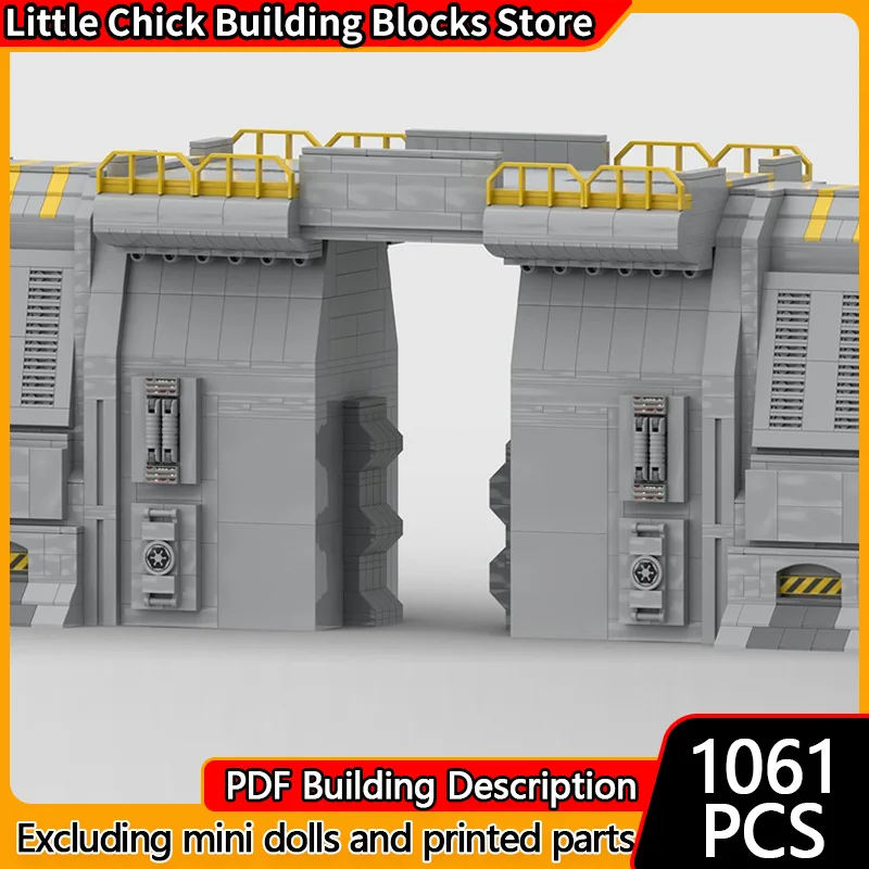 City Street View Model MOC Building Bricks Protective Barrier Door Modular Technology Children Holiday Gifts Assemble Toys Suit
