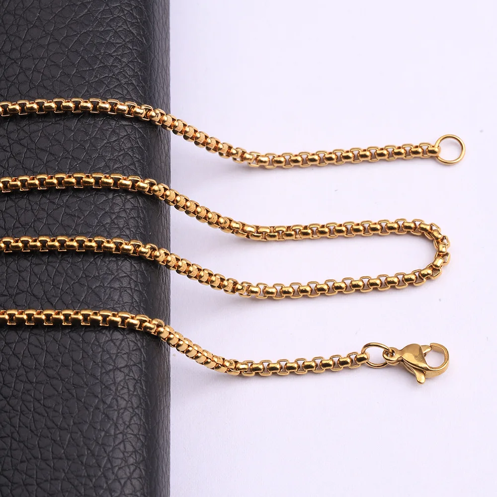10pcs Lot Thin 2.5mm / 2mm Rolo Chain Necklace Link Stainless Steel Jewelry Silver Gold Black 24inch