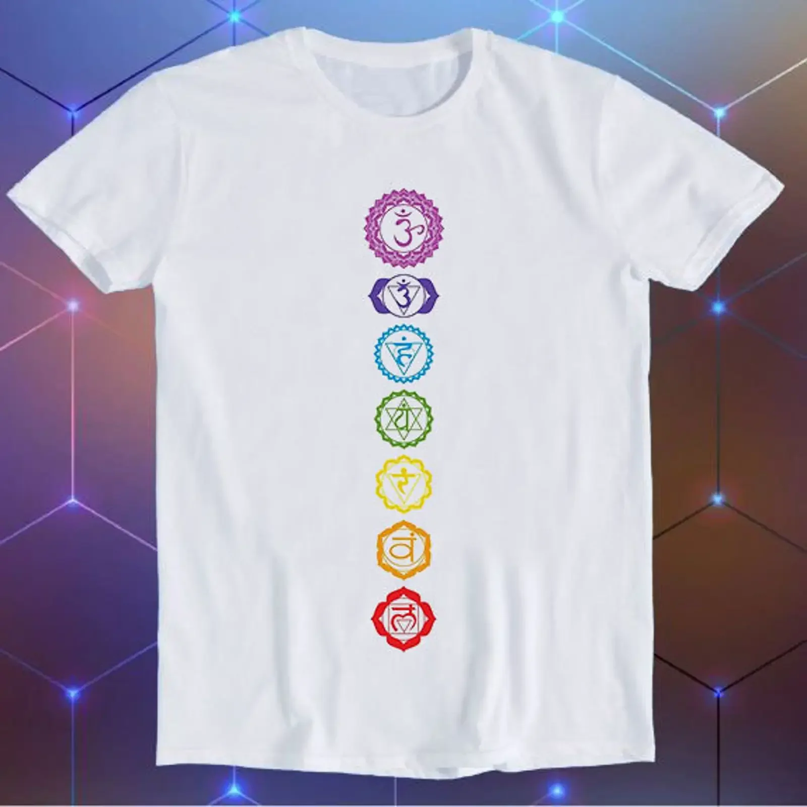 7 Chakras Spiritual Meditation Zen Om Buddhism Energy Cool Funny T Shirt E867 vintage Washed streetwear Unisex designer clothes
