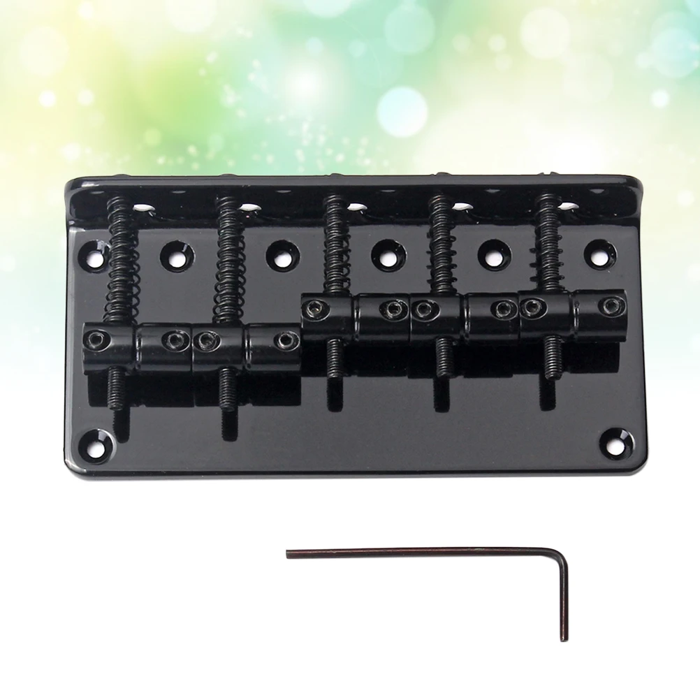

1 Set GA1023 5 String Metal Saddle Bridge Strain Plate Bridge for Musical Instrument Replacement Guitar Ukulele (Black)