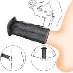 Silicone Reusable Penis Sleeve Flexible Glans Penis Enlarger Extender Delay Ejaculation Adult Anal No Vibrator Sex Toys For Men