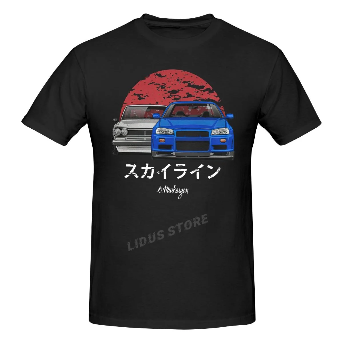 

Skyline R34 Hakosuka Jdm T shirt Harajuku Streetwear Short Sleeve T-shirt 100% Cotton Graphics Tshirt Brands Tee Tops