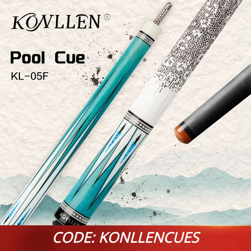 KONLLEN Carbon Fiber Pool Cue Stick Technology Shaft Embedded 4 Carbon Tubes Butt Billiard Cue Kit Leather Grip 3/8*8 Radial Pin