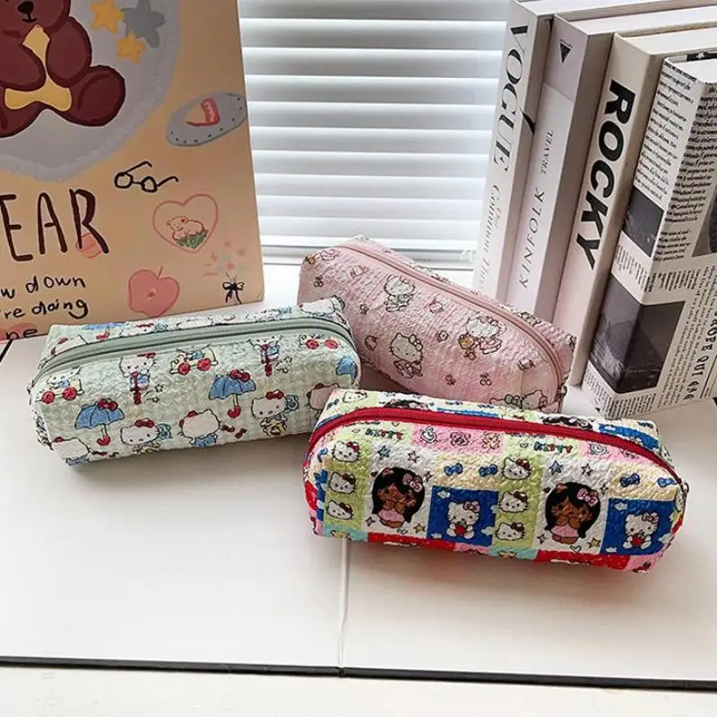 Hello Kitty canvas etui met hoge capaciteit opbergtas student briefpapier cosmetisch etui schattige meisjesgeschenken
