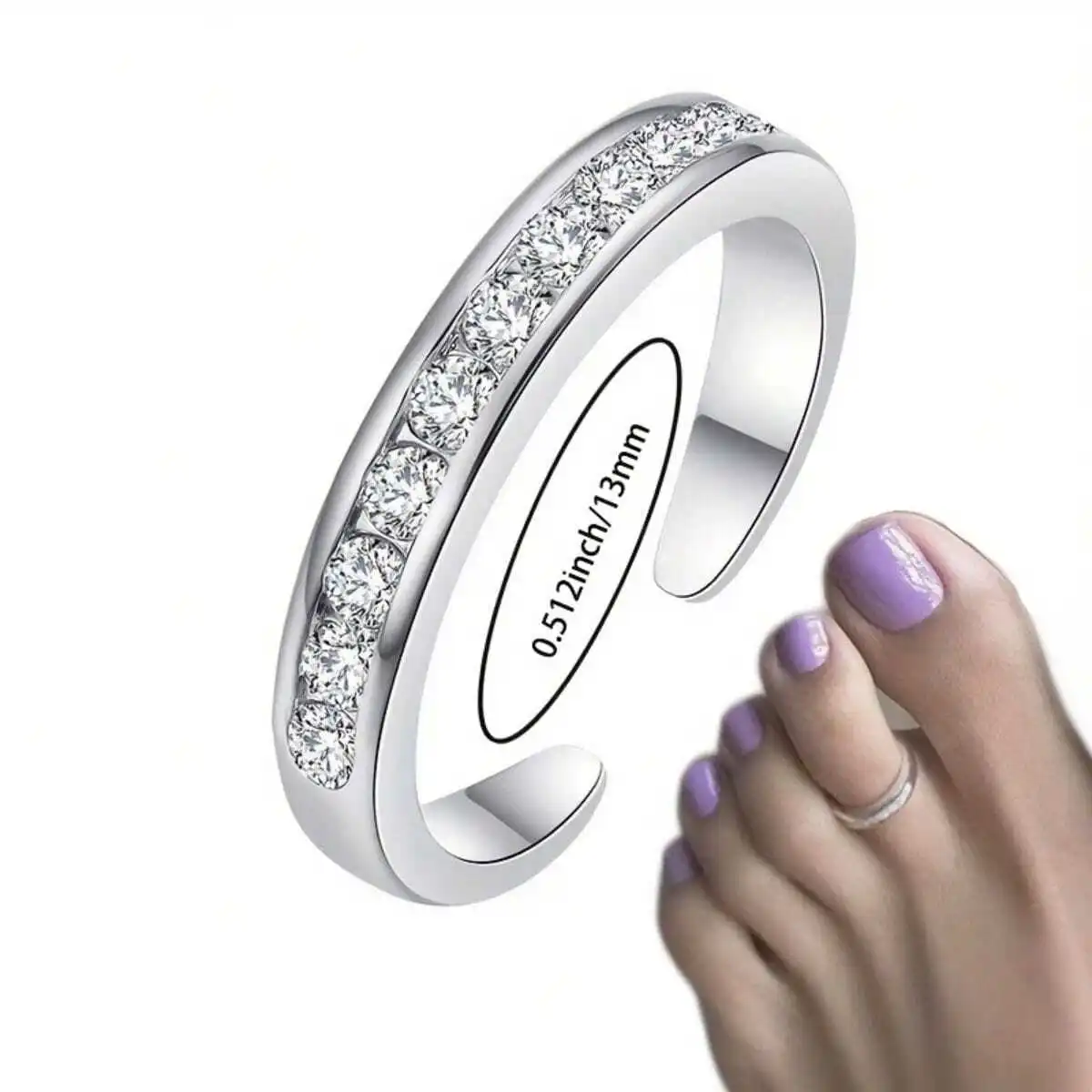 

Stainless Foot Ring Summer Beach Vacation Ocean Style Toe Ring, Dual Wearing For Finger, Foot Ring