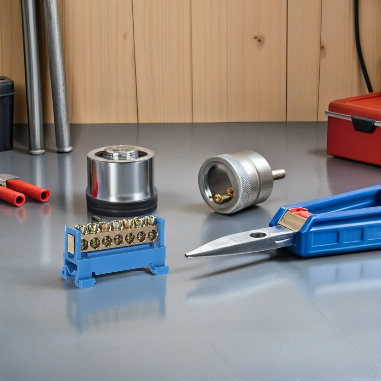 7 Positions Screw Terminal Grounding Strip Block DIY Electrical Bus Bar Distribution Rail Conductor Connection Terminals