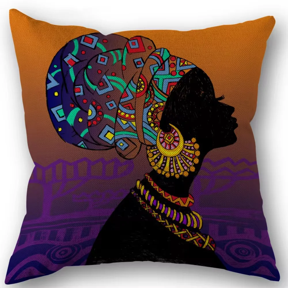 1pc African American Woman squareCushion cover Home Decor,RoomDecor, Bedroom Decor,Pillow cover