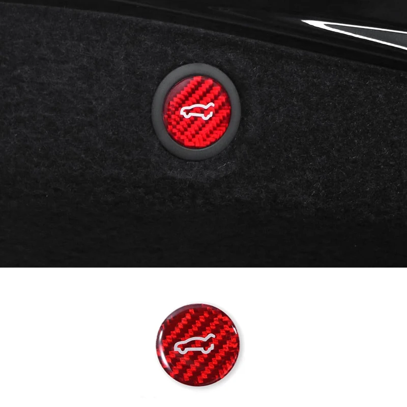 Stiker Saklar Pintu Bagasi Belakang Mobil Tesla Model 3 Model Y 2019-2025 Serat Karbon Asli Tombol Tutup Liftgate Aksesoris Interior