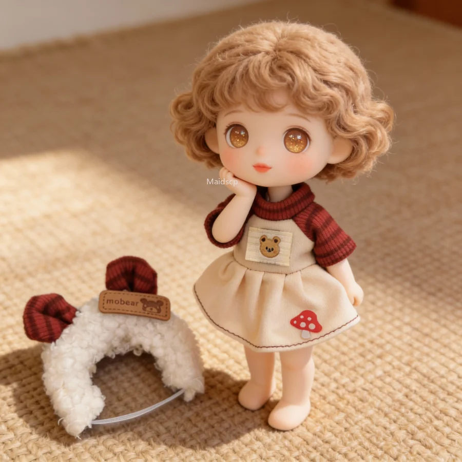 16cm Doll Clothes Multi-Style Set - Cute Outfits (Hat+Dress+Sweater, No Doll)