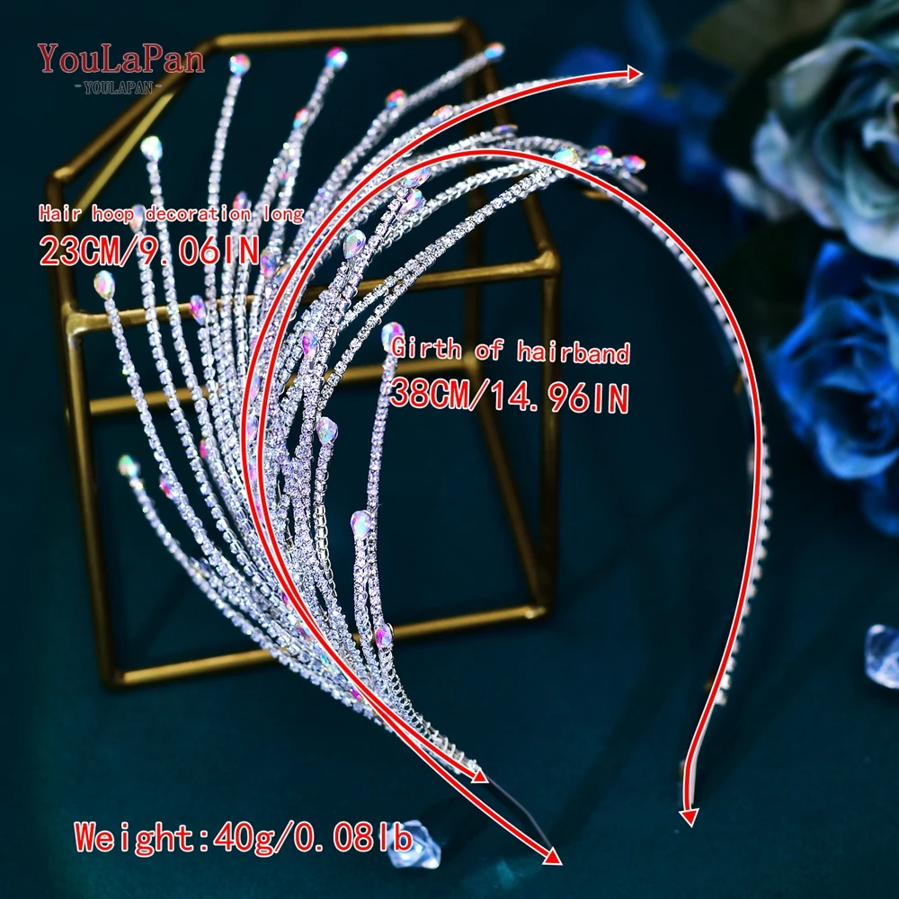 YouLaPan Rhinestone Wedding Headband for Bridal Handmade Crystal Woman Hairband Party Wedding Hair Accessories Headpiece HP628