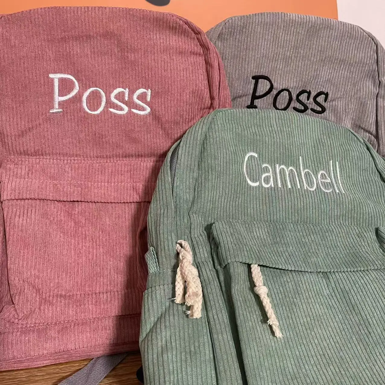 Personalized Kids Backpack, Embroidered Corduroy Backpack,Back to School, Kid name backpack,school bag college,toddler,with name