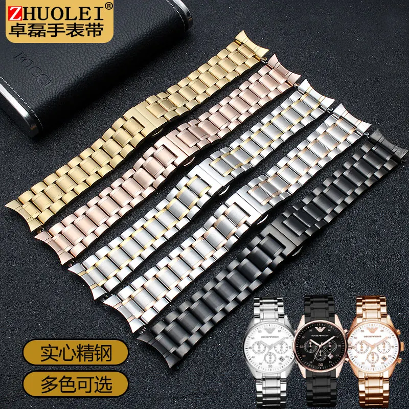 Stainless steel strap for Armani AR5906 AR5905 AR5890 AR5889 5858 5920 5919 man 23mm woman 20mm Folding clasp watchband bracelet