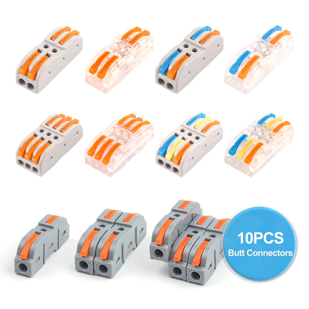 10PCS 1/2/3 Pin Connettore del Cavo Push-in Cavo Elettrico Led Strip Light Cablaggio Conduttori Terminali Compatti Universali SPL 222 223