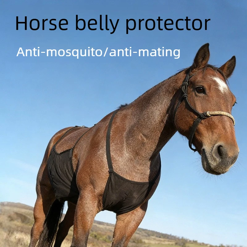 Adjustable Horse Belly Guard Mesh Fly Cover Breathable Abdomen Protector for Equestrian Use