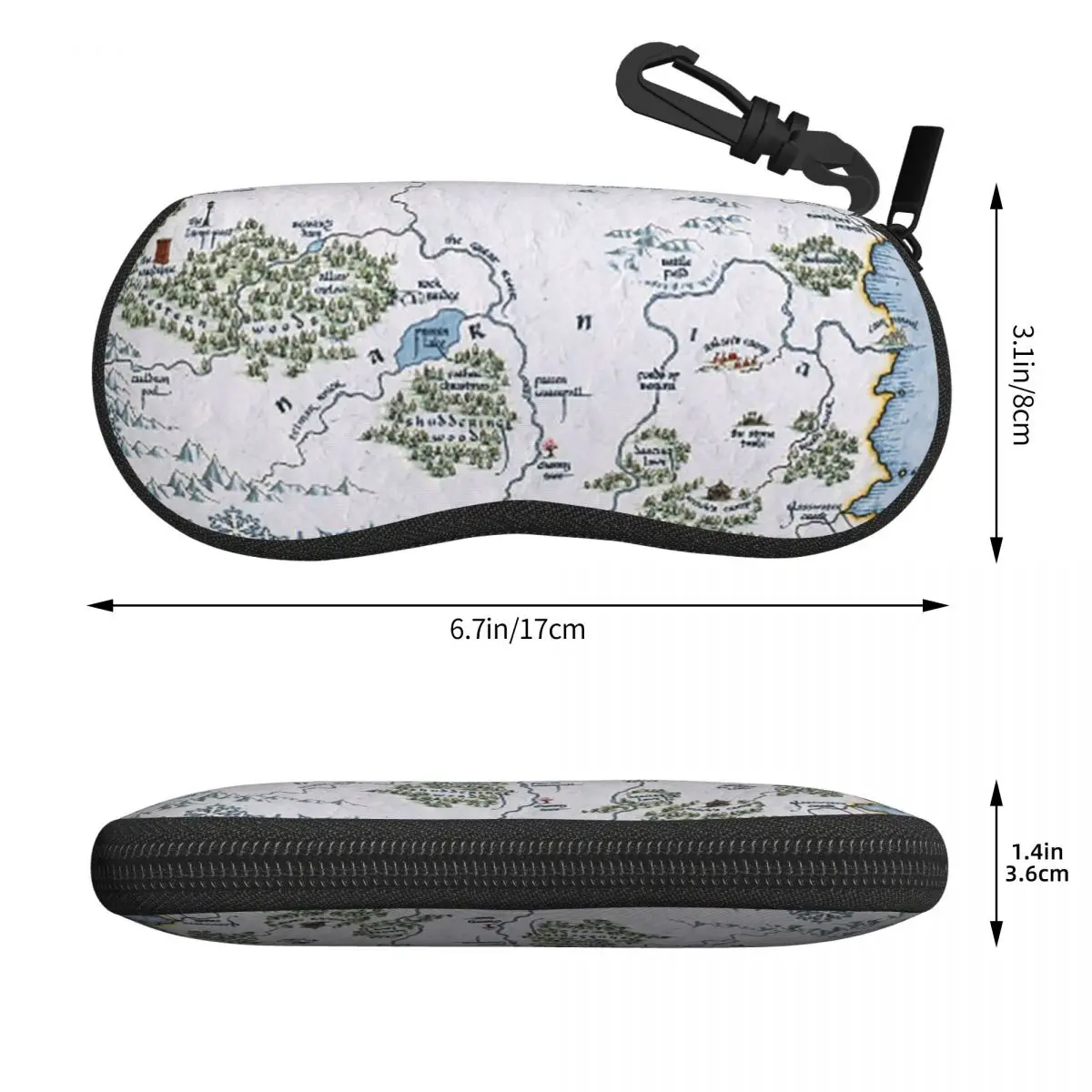 Narnia Kaart - Chronicles Of Narnia Shell Brillenkoker Draagbare Zonnebrillendoos Dames Heren Zacht Brillentasje