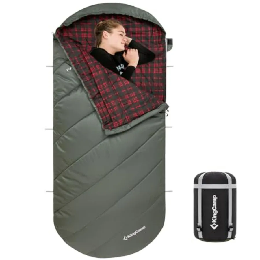 

Sleeping Bag for Adults: Cold Weather Warm Extra Wide Big Tall XL Portable Waterproof Flannel Sleeping Bag