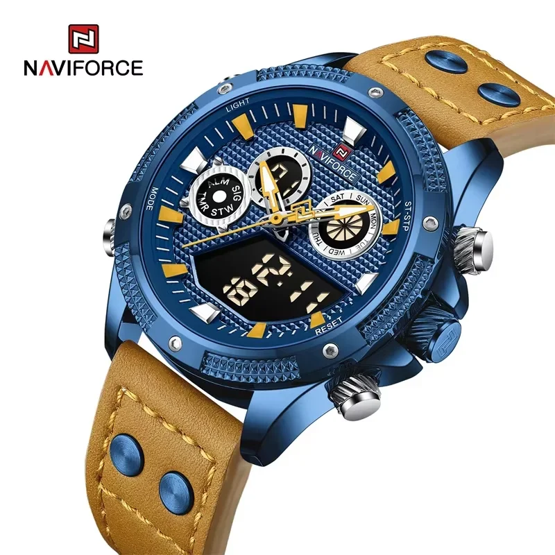 NAVIFORCE Brand Men\'s Watch Digital Luminous Waterproof Male Sport Quartz Wristwatches Dual Display Clock Relogio Masculino 2023